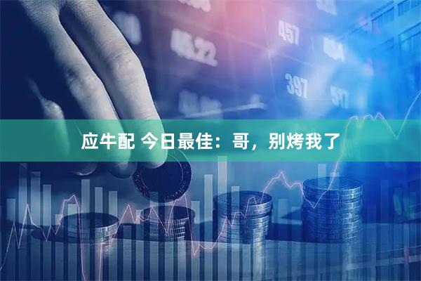 应牛配 今日最佳：哥，别烤我了